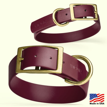 Waterproof Dog Collar with Brass Hardware