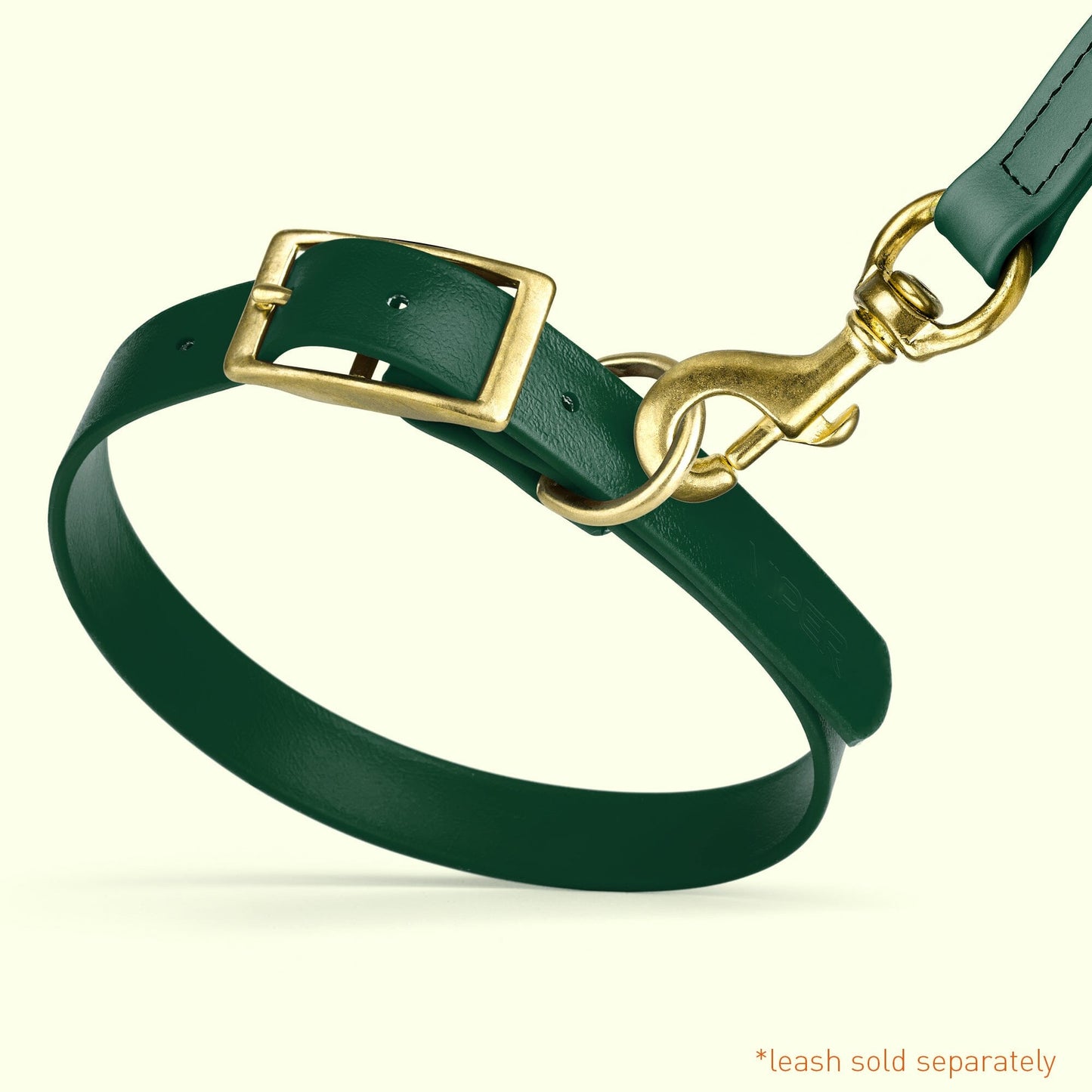 Waterproof Dog Collar with Brass Hardware