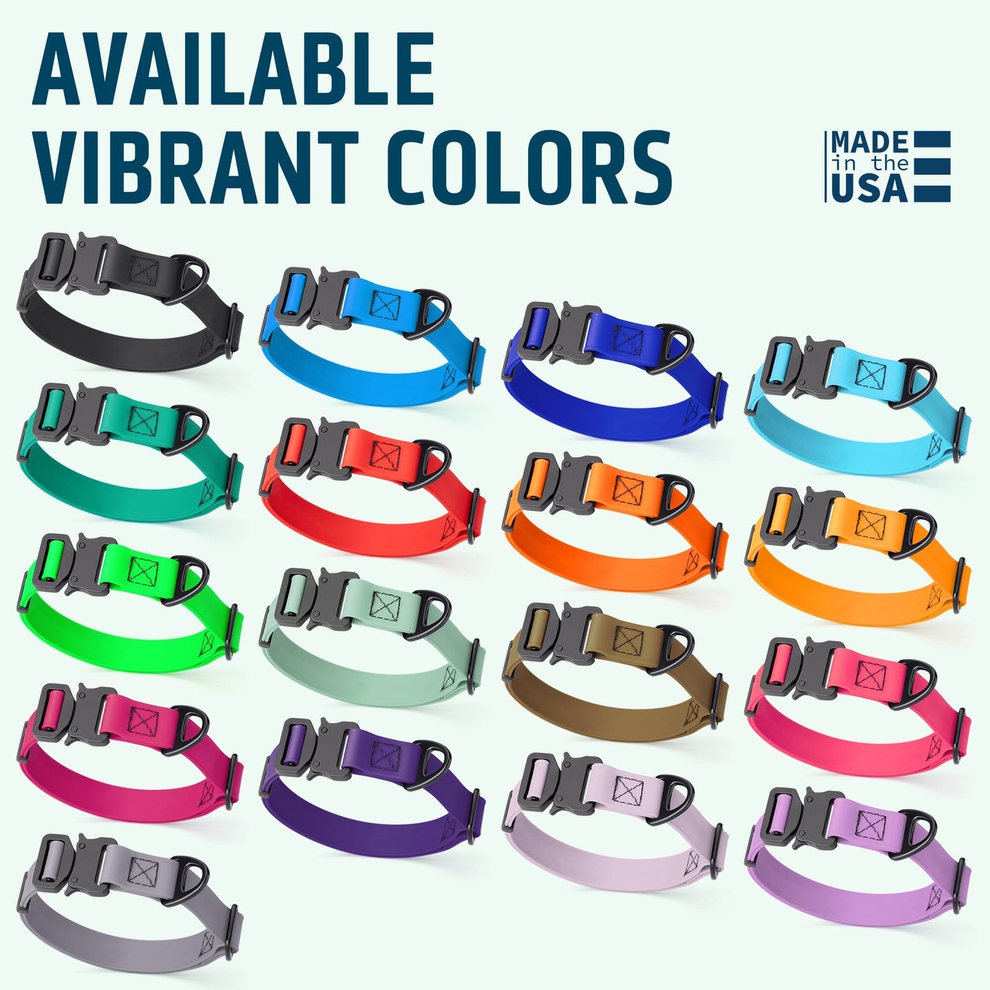 Dogline BioThane Dog Collar with Stab-Lock Quick Release Buckle