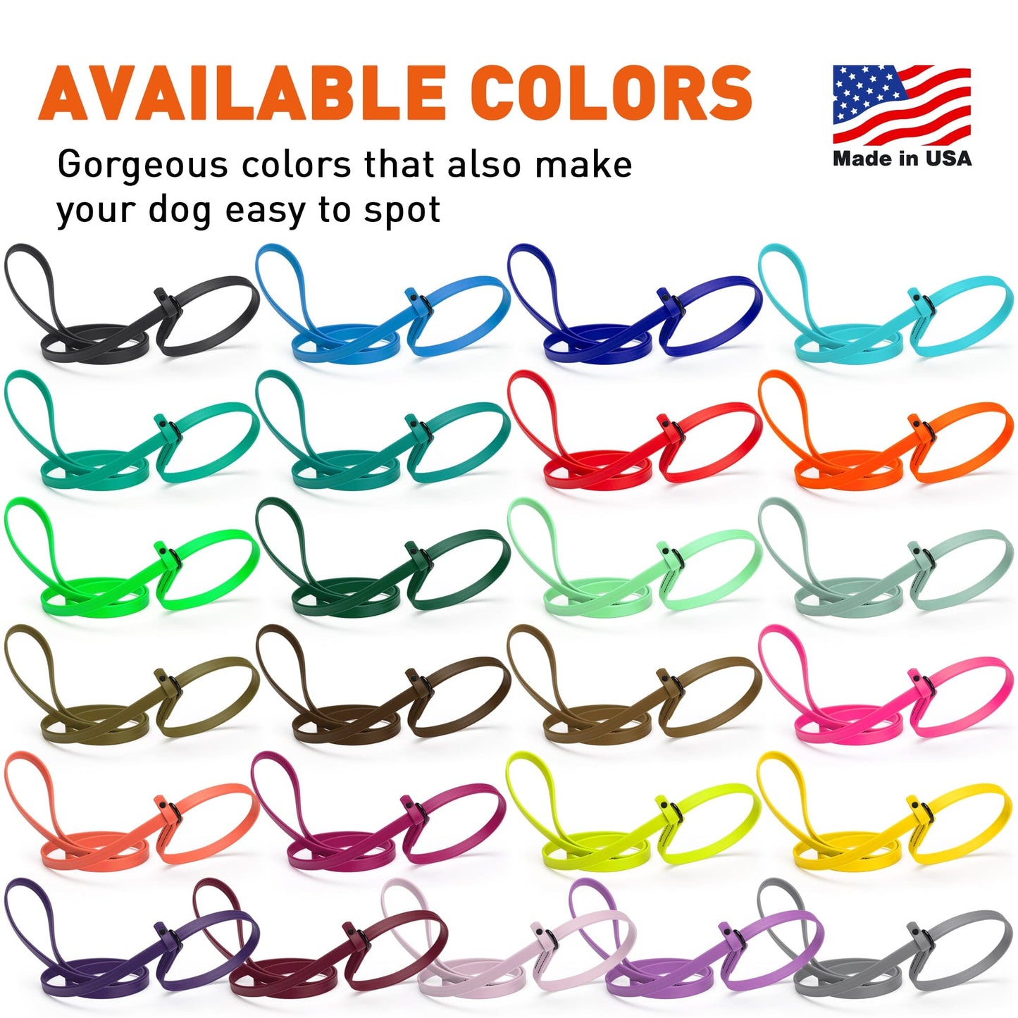 Biothane Slip Lead for Dogs, 5 ft and 7 ft